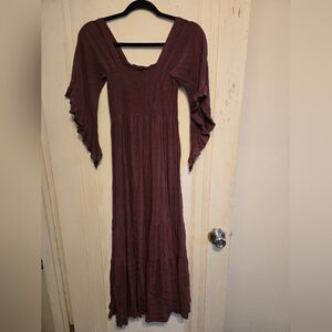 Plum maxi dress, great for ren faire or cottage core